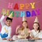 Pre-Strung Rainbow Happy Birthday Banner - NO DIY - Colorful Rainbow Party Banner Decorations, Glitter Birthday Party Garland
